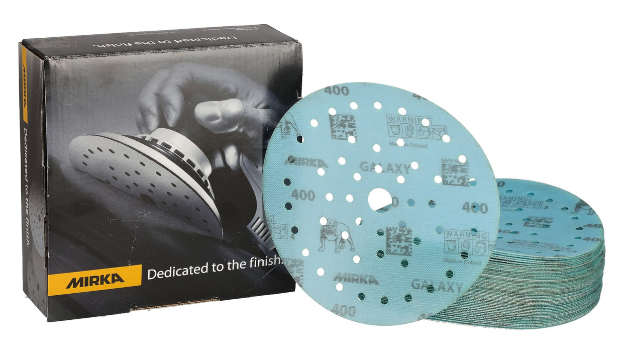 Mirka FY-6MF-400 Galaxy Dust Free Multi-Fit Grip Discs, 6", Grade 400, 50/pk