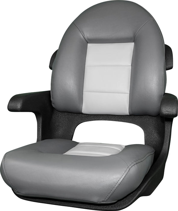 Tempress 57017 Elite Helm High Back Seat, Black Shell, Charcoal/Grey Cushions