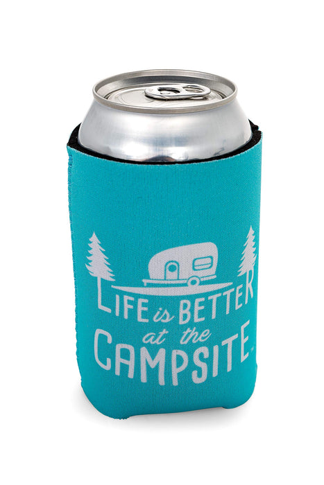 Camco 53249 Life Is Better At The Campsite Can Holder, Teal, Better At Campsite