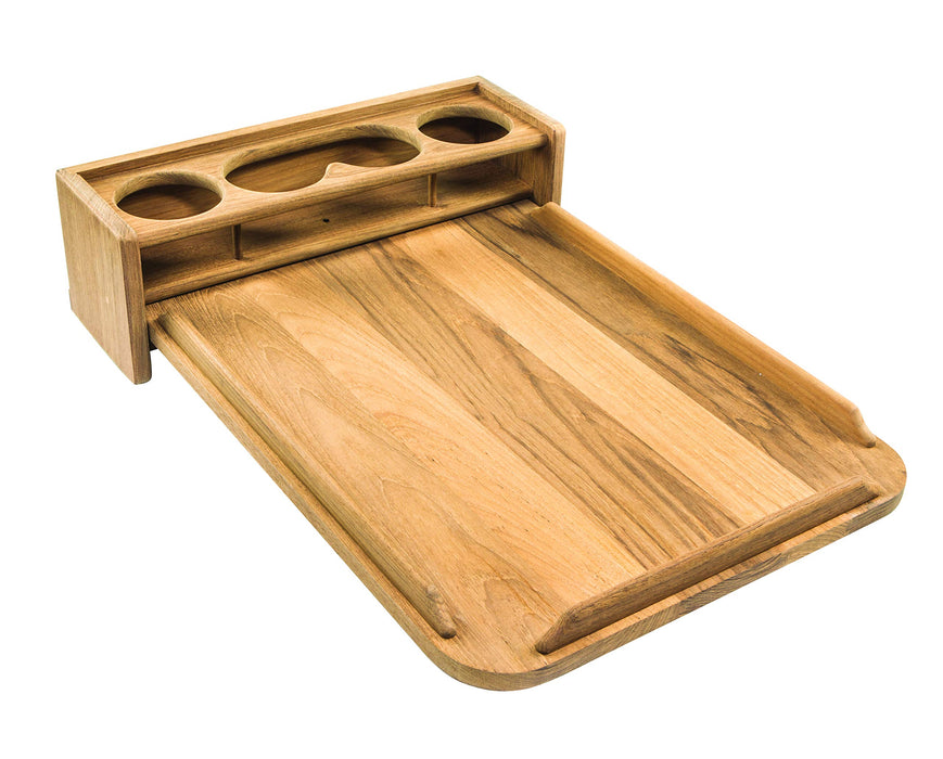 Whitecap 61394C Teak Drinkholder w/Removable Cockpit Table Top Holds 4 Glasses