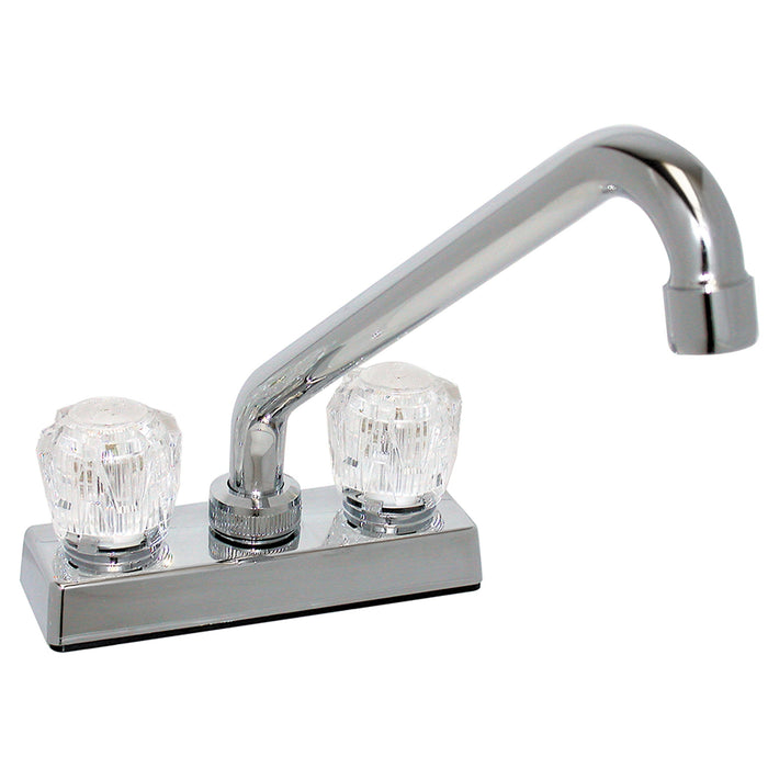 Valterra PF211304 Phoenix DuraPro RV Kitchen Faucet, Chrome Finish, Two Handle 4", Hi-Rise Spout, Acrylic Knobs