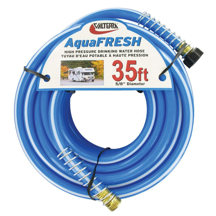 Valterra W01-9420 Blue AquaFresh High Pressure RV Drinking Water Hose 5/8" x 35'