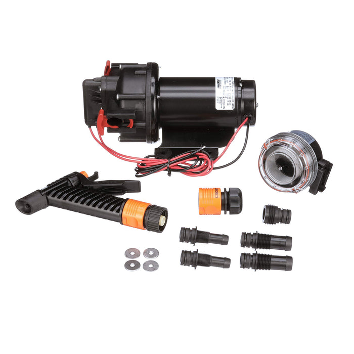 Seachoice 10-13399-03SC Wash Down Pump, 3.5 GPM @ 41 PSI, 12V DC, Includes Spray Nozzle and Inlet Strainer