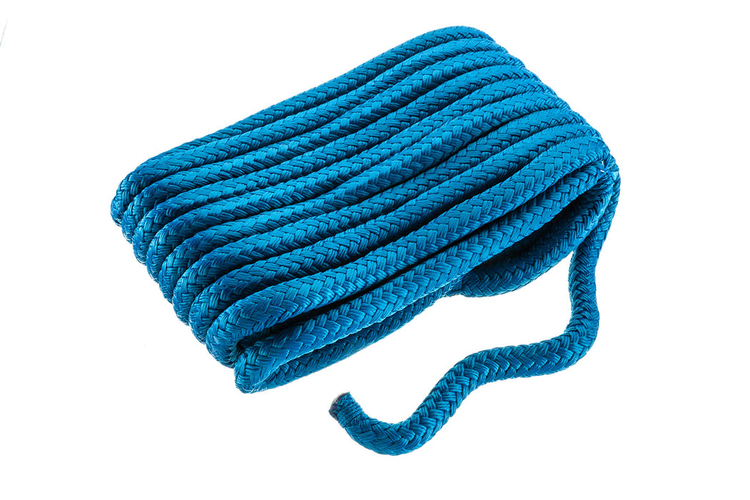 Seachoice Double-Braid Nylon Dock Line w/ Eye Splice, Pre-Shrunk, Heat Stabilized, 5/8 In. X 35 Ft., Blue
