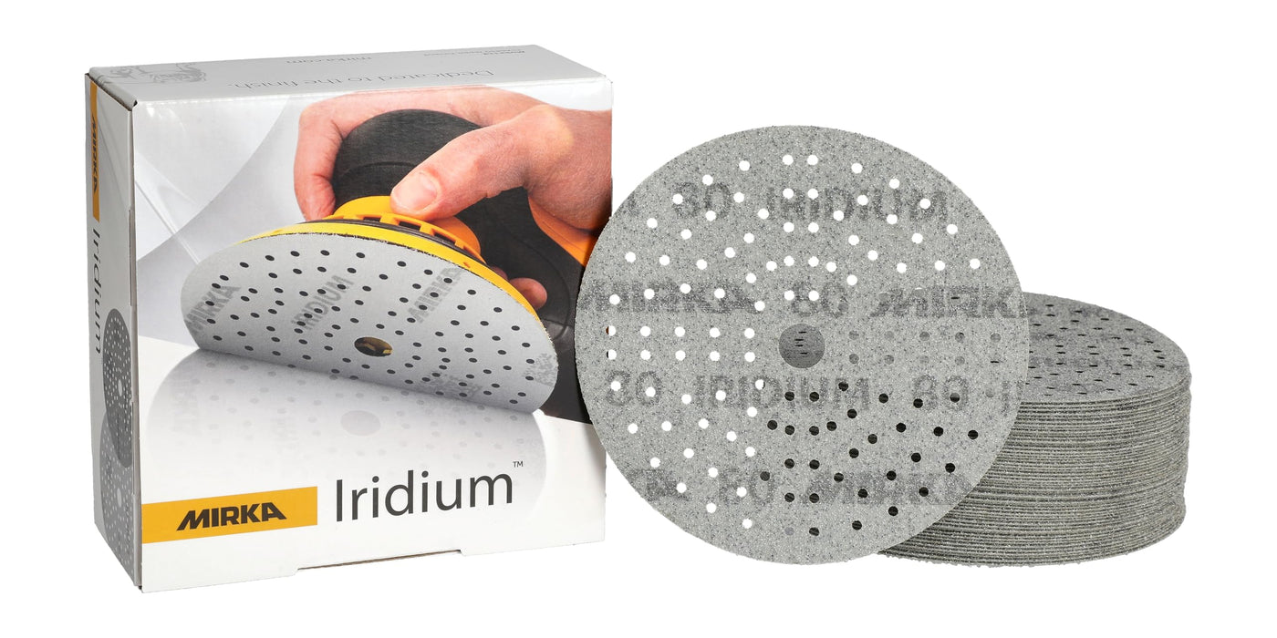Mirka 24-6MH-080 Iridium Sanding Discs, 6", 80 Grade, 50/pk