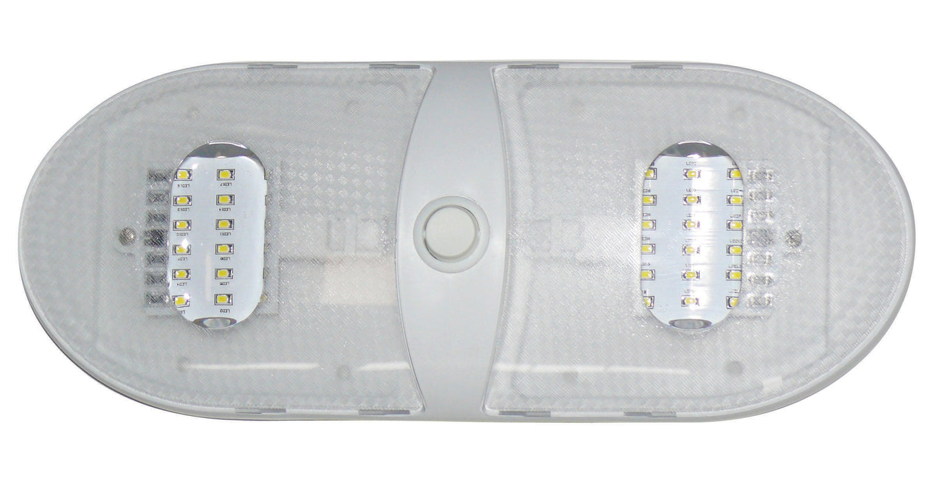 Valterra DG654301VP Slim Line Double LED Dome Light w/3-Way Switch, 12V