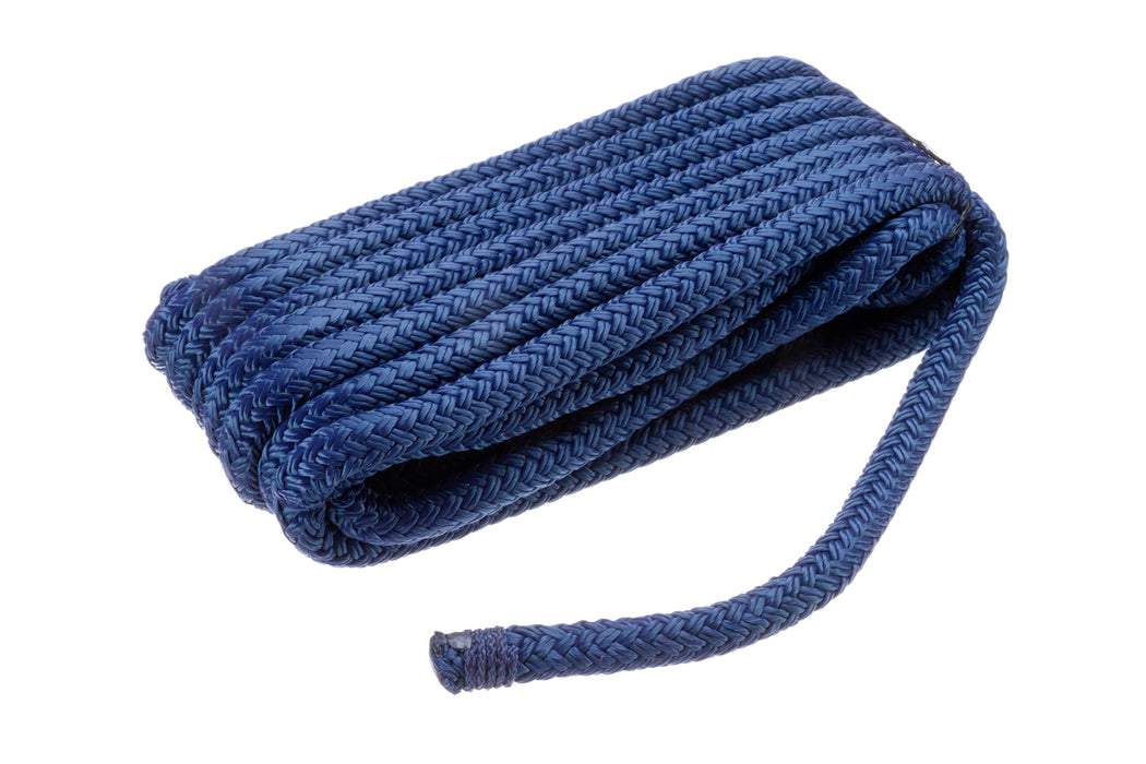 Seachoice Double-Braid Nylon Dock Line w/ Eye Splice, Pre-Shrunk, Heat Stabilized, 3/8 In. X 15 Ft., Navy