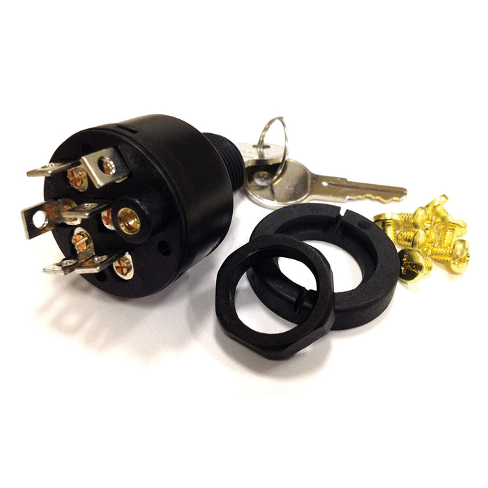 Sierra MP41080 4 Position 5/8" Polyester 6 Screw 1 Boss Terminal 12V 15 Amp, Ignition Starter Switch