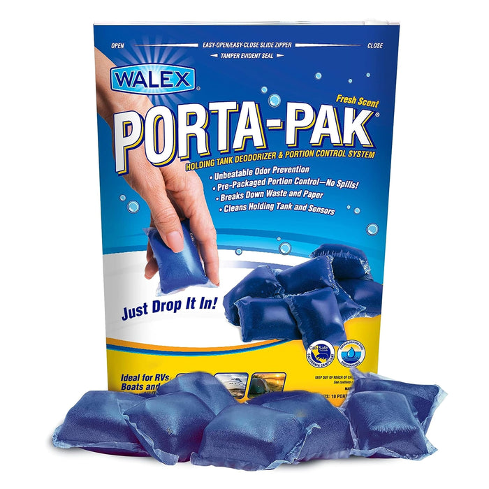 Walex Products PPRV10 Walex Porta-Pak Fresh Scent Holding Tank Deodorizer, 10/Pk