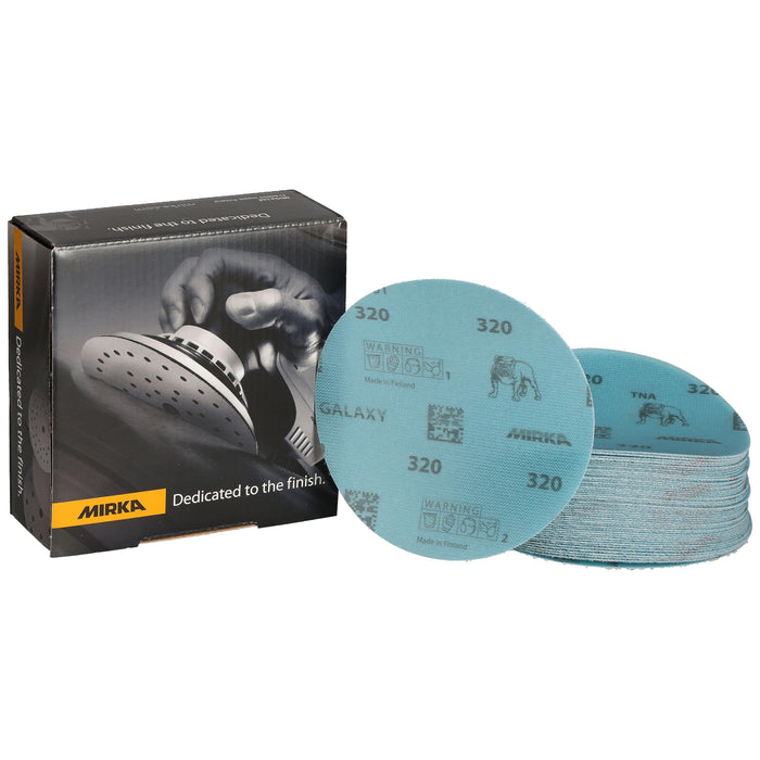 Mirka FY-612-320 Galaxy Grip Discs, 5", Grade 320, 50/pk