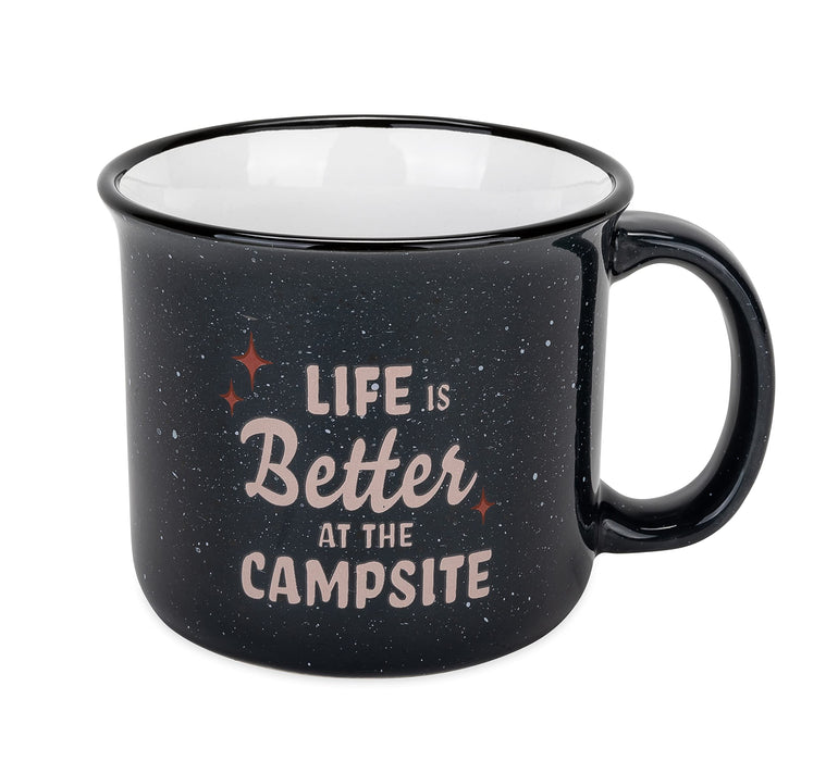 Camco 53387 Ceramic Mug, 14 oz., Blue Campfire