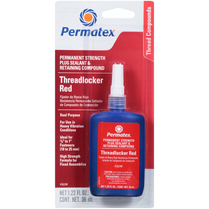 Permatex 26240 Permanent Strength Threadlocker Red