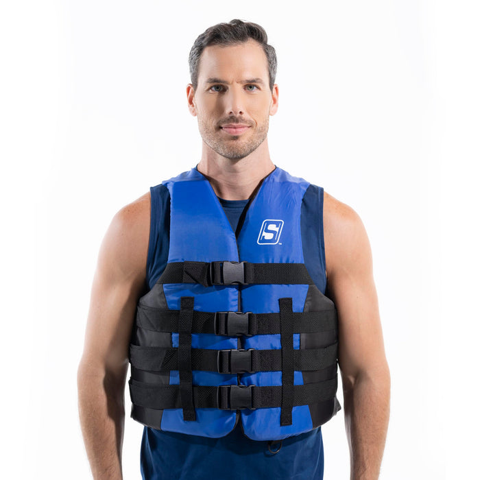 Seachoice 85353 Ski Vest 4 Belt Blue, L/XL