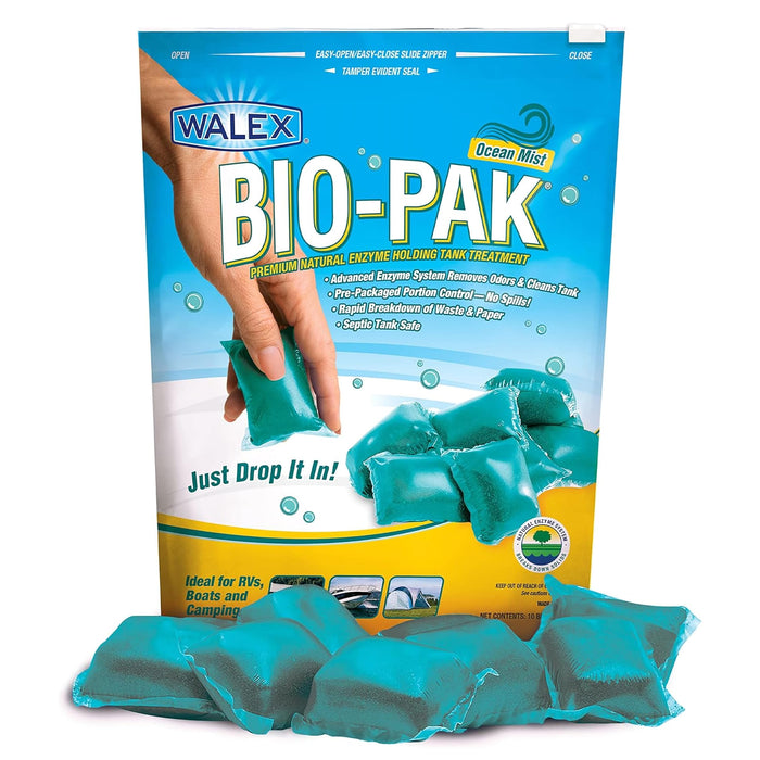 Walex Products BIOOCEANBG Walex Porta-Pak Mist Holding Tank Deodorizer, 10/Pk