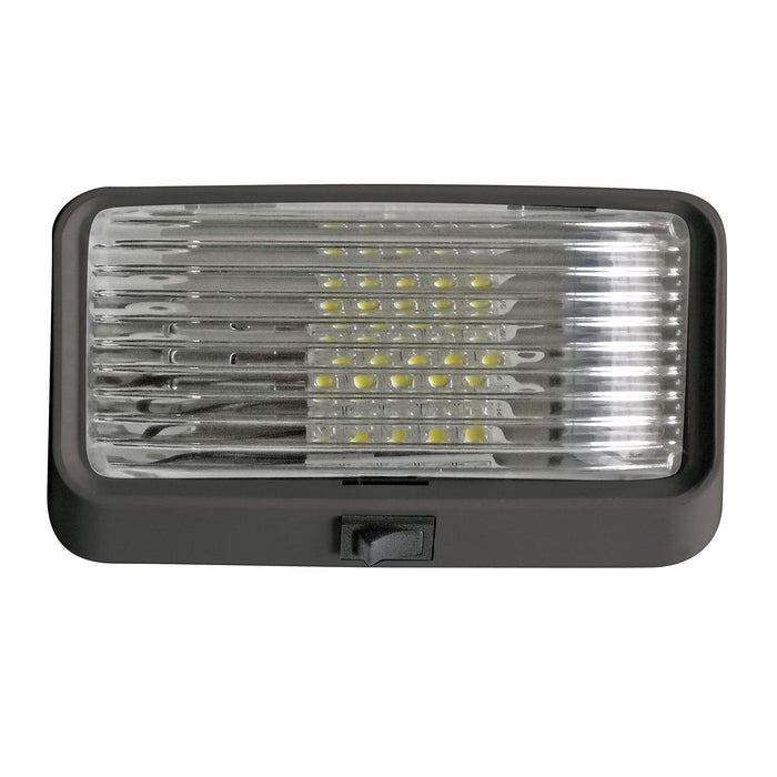Valterra DG71255VP Incandescent Surface Mount Porchlight w/Switch, Rectangular, Black w/Clear Lens