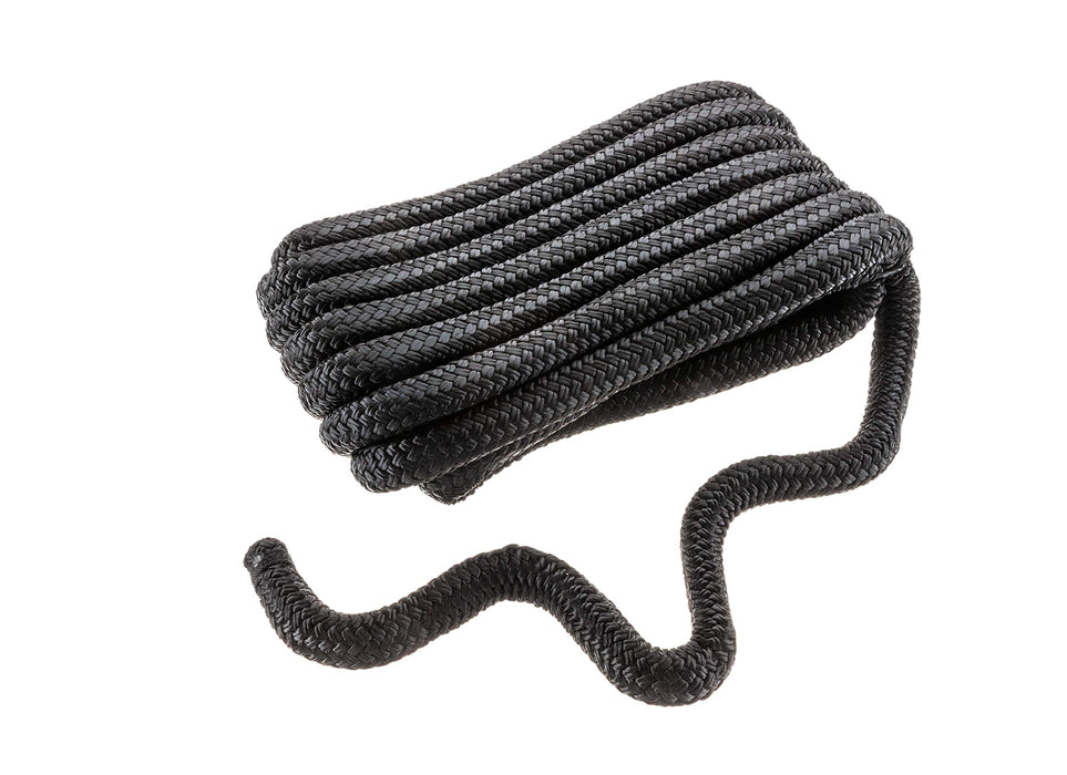 Seachoice Double-Braid Nylon Dock Line w/ Eye Splice, Pre-Shrunk, Heat Stabilized, 3/4 In. X 25 Ft., Black