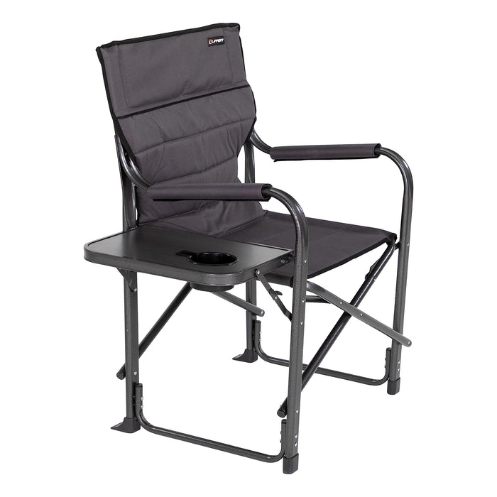 Lippert 2021123280 Scout Folding Chair w/Side Table, Dark Grey