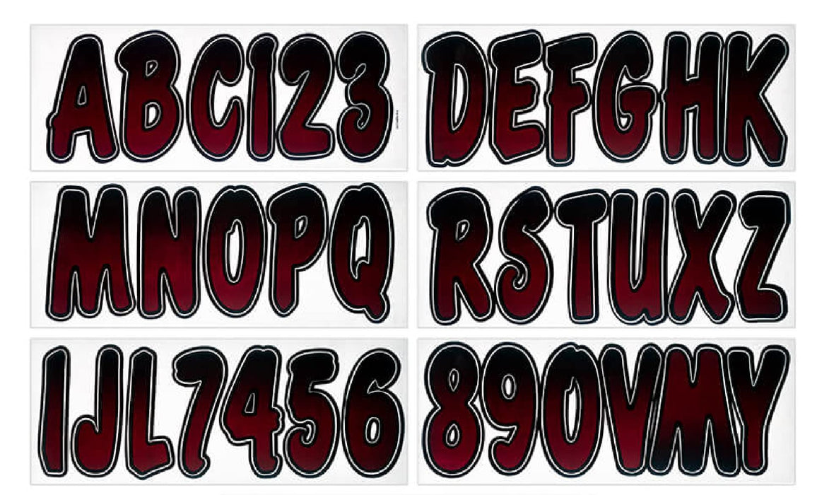 Hardline RUBKG200 Series 200 Registration Kit, Cursive, Royal Blue/Black Gradation, 4 Sets of 3" A-Z, 0-9