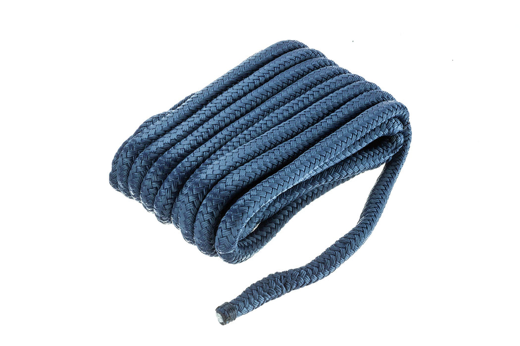Seachoice Double-Braid Nylon Dock Line w/ Eye Splice, Pre-Shrunk, Heat Stabilized, 5/8 In. X 30 Ft., Navy Blue
