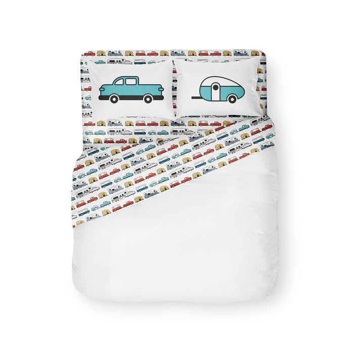 Camco 53299 Bed Sheets, Short Queen, Multi-color RV print