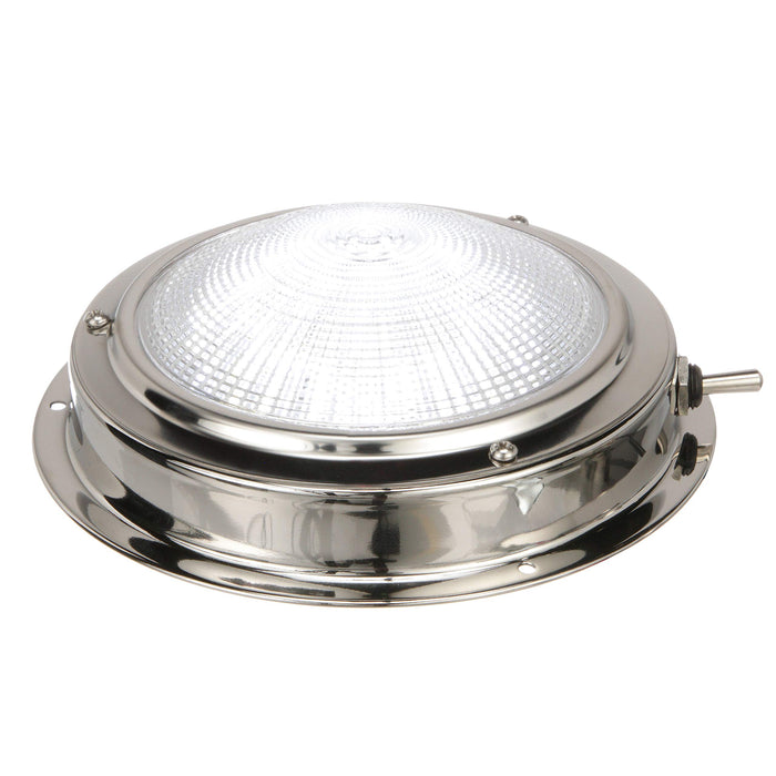 Seachoice 3291 LED Surface-Mount Dome Light, Bright White, SS Flange, 5 in. Diameter