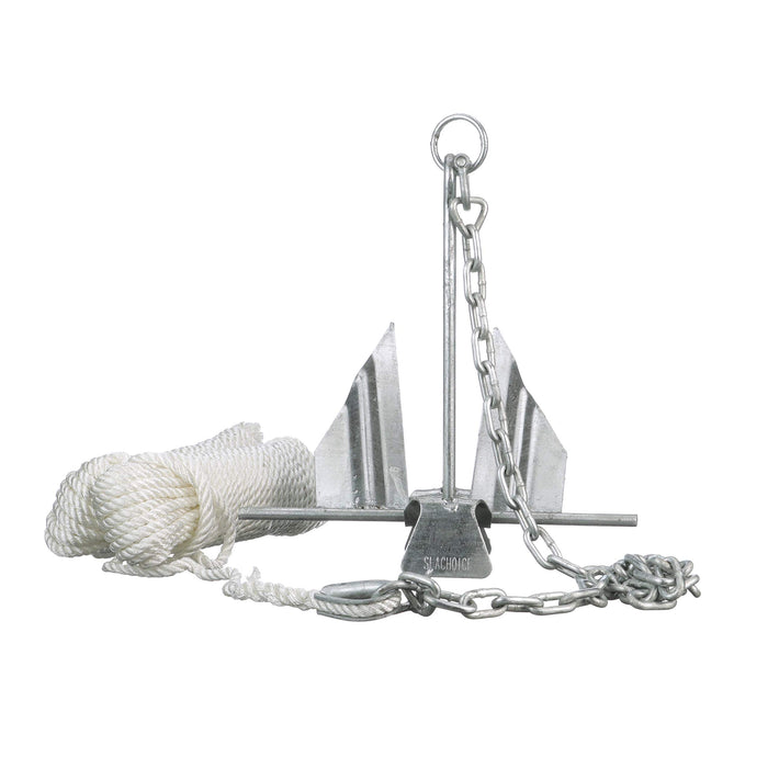 Seachoice 41622 13 LB Utility Anchor Kit, Includes Anchor, 1/4" x 4' Lead, (2) 5/16" Shackles and 3/8" x 150' Line