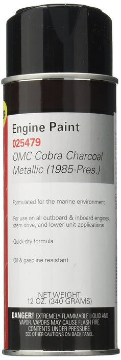 Moeller 25479 Engine Spray Paint, OMC Charcoal Metallic 85-Up