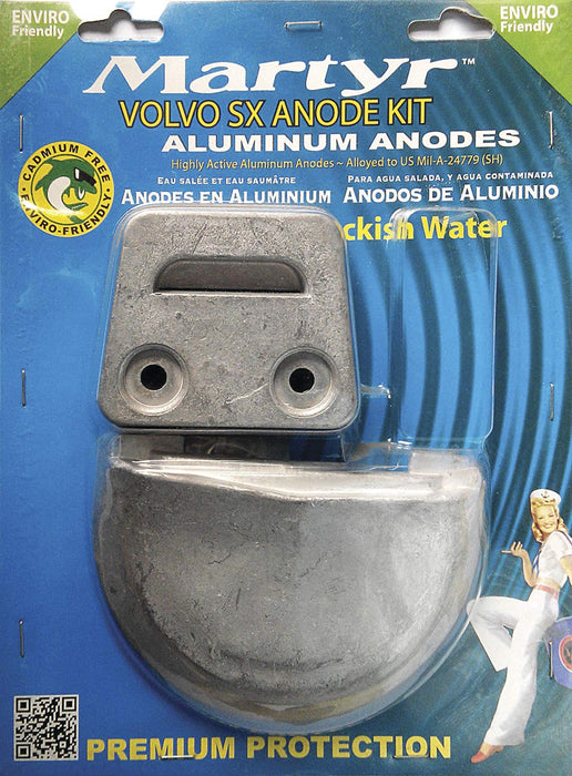 Martyr CMSXKITA Anode Kit, For Volvo Penta SX Engine (Contains 1-3855411, 1-3854130, Hardware)