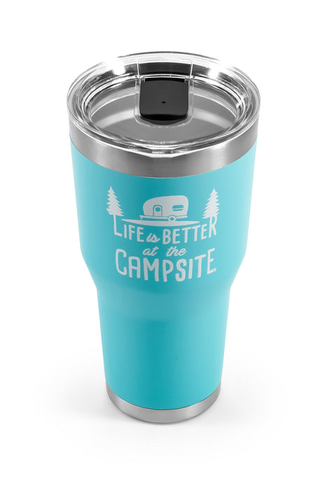 Camco 53058 Life Is Better At The Campsite Tumbler, 30 oz., Cool Blue