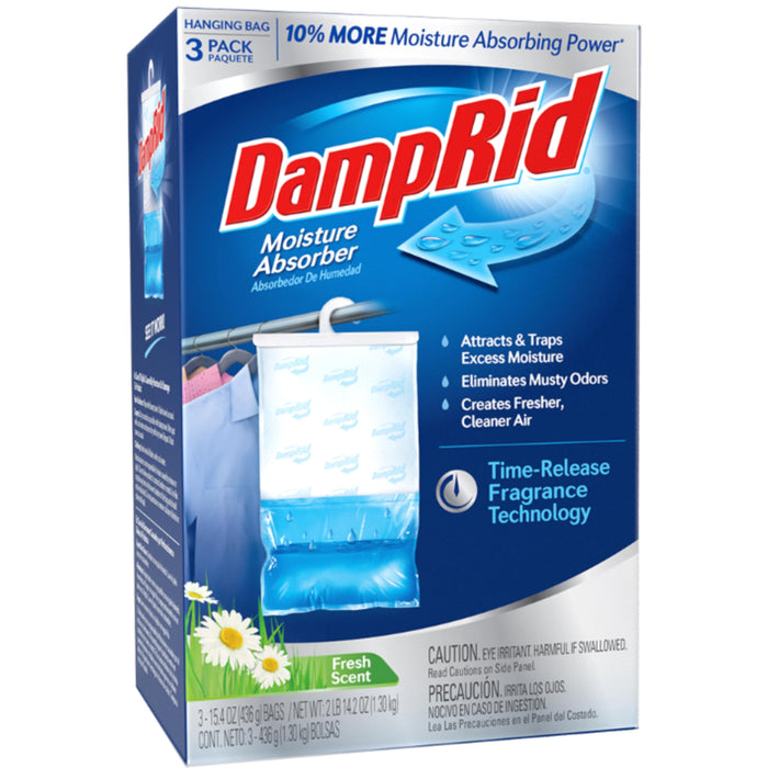 Damp Rid FG83FSSB Hanging Moisture Absorber, Fresh Scent, 15.4 oz. 3/pk