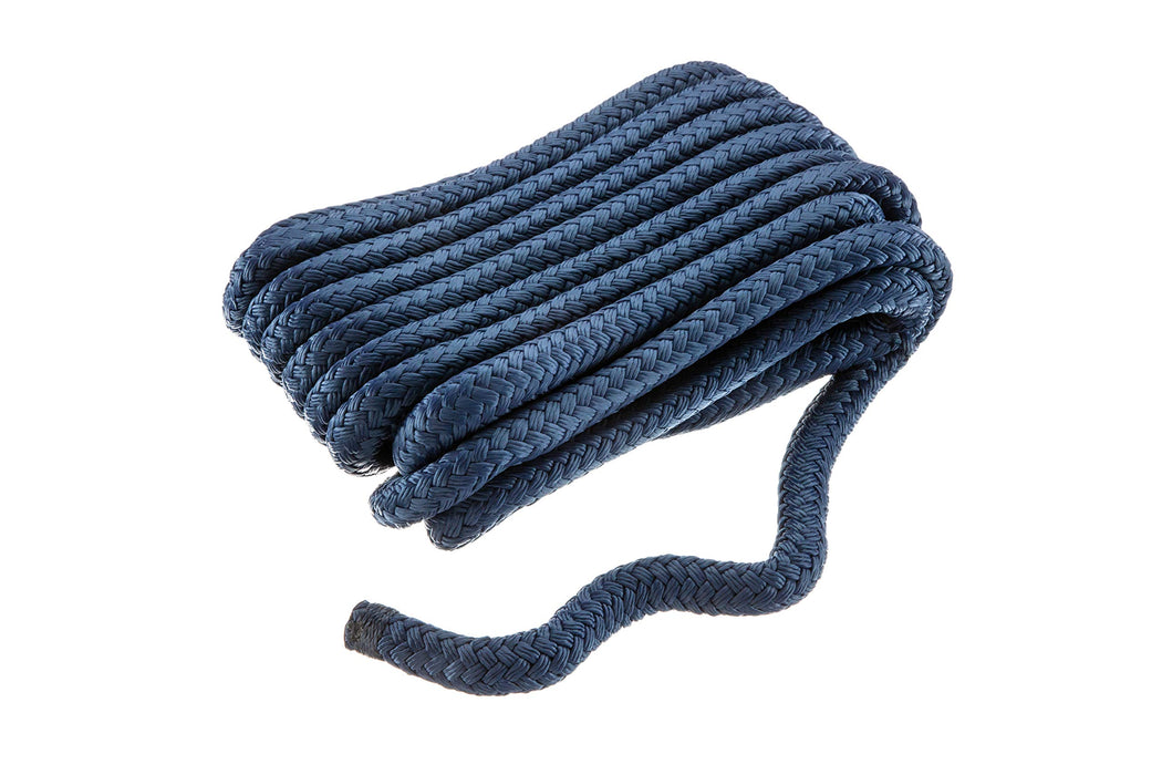 Seachoice 39821 Double-Braid Nylon Dock Line w/ Eye Splice, Pre-Shrunk, Heat Stabilized, 5/8 In. X 25 Ft., Navy Blue