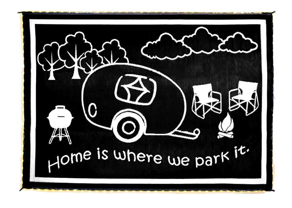 Ming's Mark LRVH8111 Mings Mark Reversible Mat w/110V LED Lights, 8' x 11', Black/White