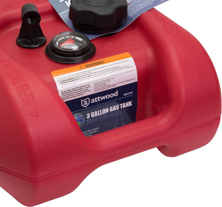 Attwood Portable Fuel Tank - 3 Gallon with Gauge