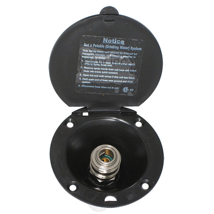 Valterra PF147006 Spray-Away Quick Connect Port, Black