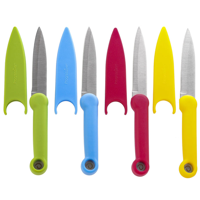 Progressive GT-3626 Prepworks Food Safety Paring Knives (Set of 4 Color Coded)