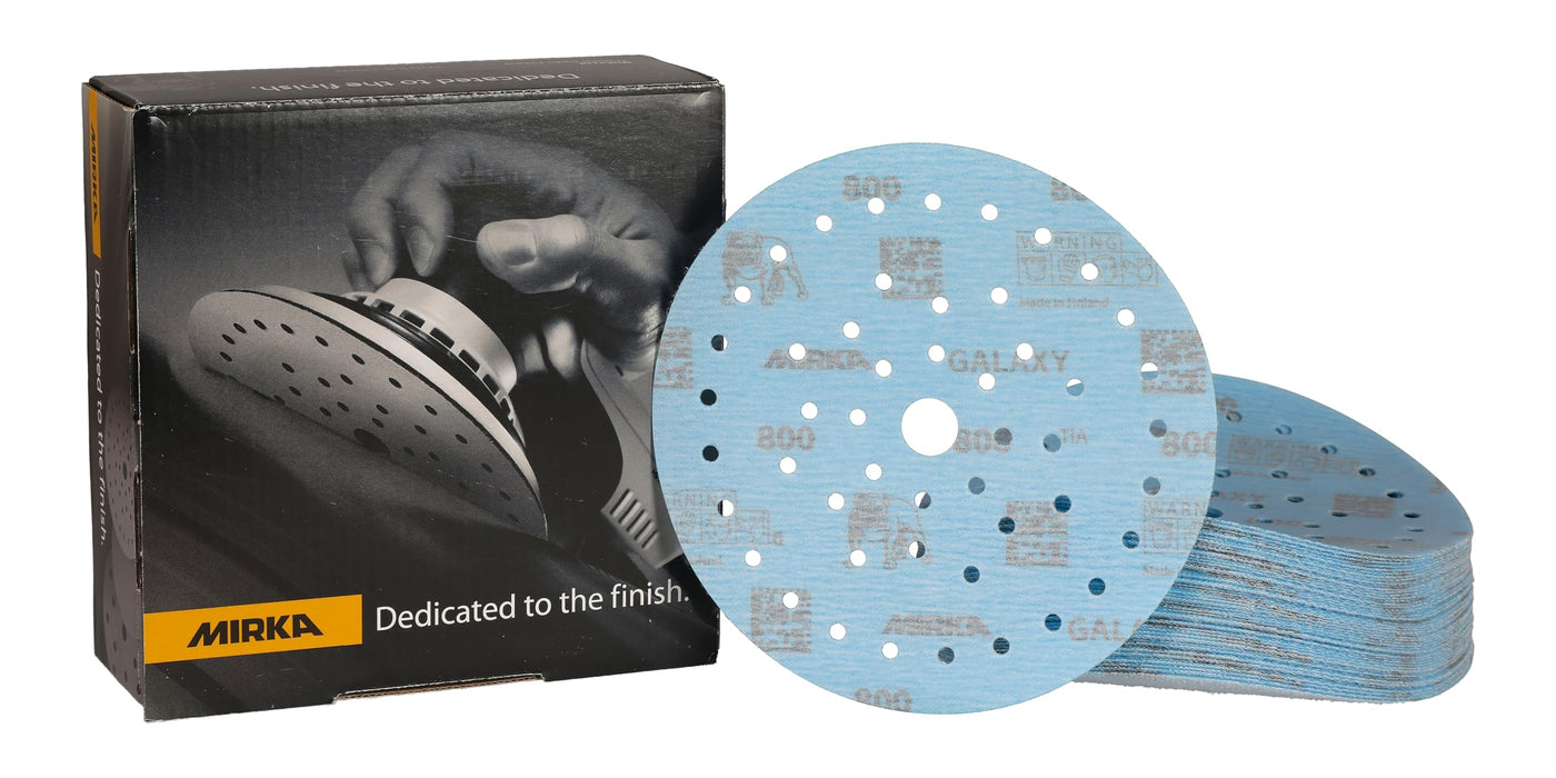 Mirka FY-6MF-800 Galaxy Dust Free Multi-Fit Grip Discs, 6", Grade 800, 50/pk