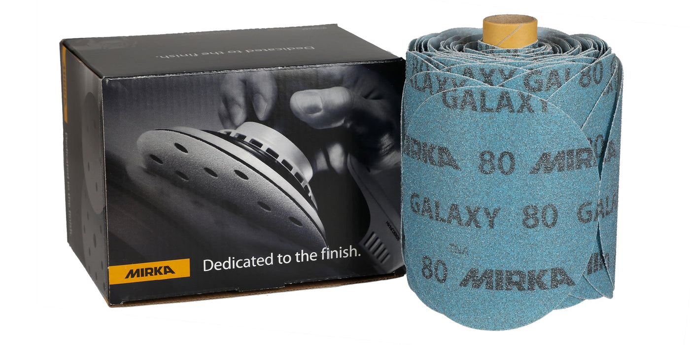 Mirka FY-5PF-080 Galaxy PSA Abrasive Disc Roll, 5", Grade 80, 100/roll