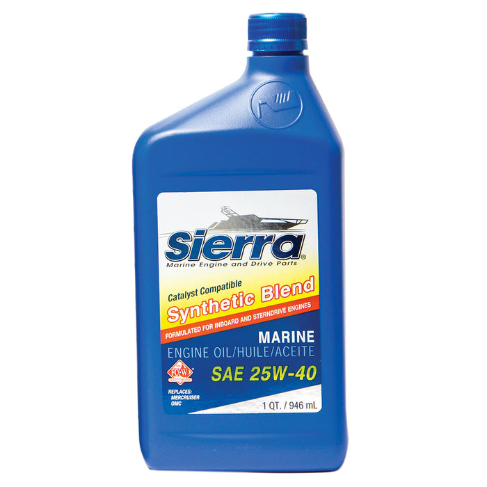 Sierra 18-9440CAT-2 Synthetic Blend 4-Cycle Inboard-Sterndrive Engine Oil, 25W-40 FC-W, Qt.