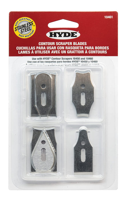Hyde Tools 10461 Contour Scraper Replacement Blades, 6/pk