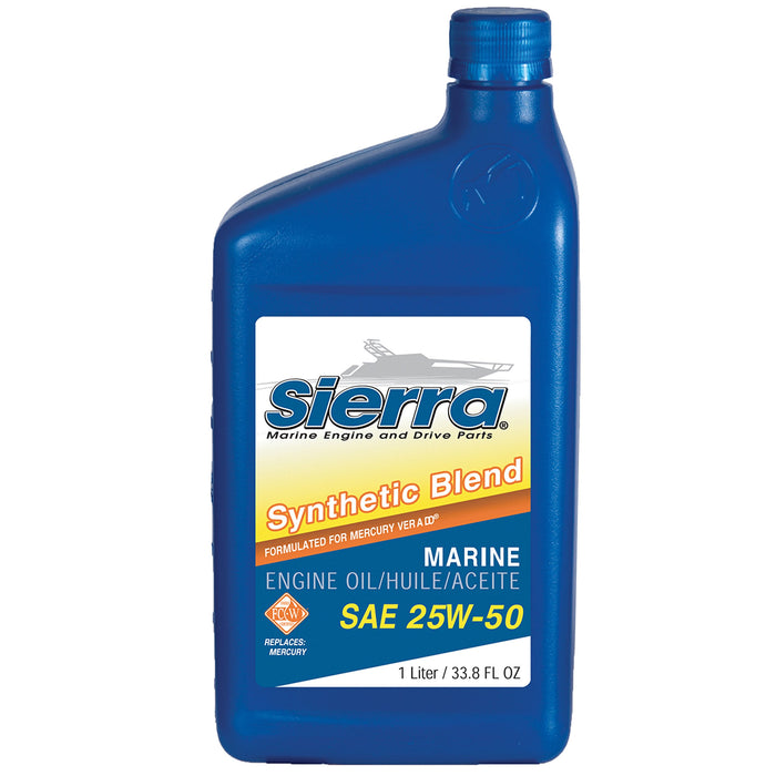 Sierra 18-9552-8 25W50 FCW 4-Cycle Outboard Synthetic Blend Oil, 1L
