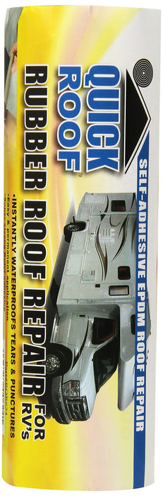 Cofair Products RQR624 Quick Roof Instant Waterproofing for Rubber Roofs, Black Adhesive/White EPDM, 6" x 24"