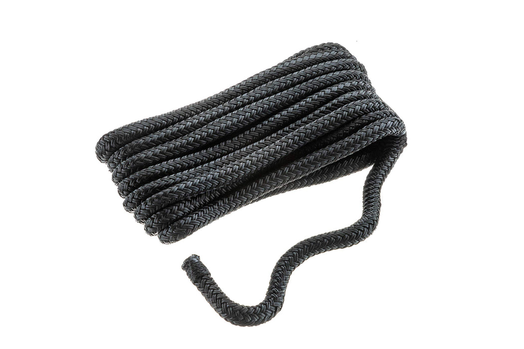 Seachoice 40501 Double-Braid Nylon Dock Line w/ Eye Splice, Pre-Shrunk, Heat Stabilized, 3/8 In. X 10 Ft., Black