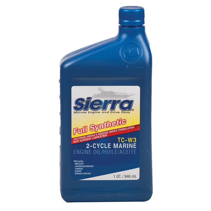 Sierra 18-9540-2 Fully Synthetic TC-W3 2-Stroke Outboard Oil, Qt.