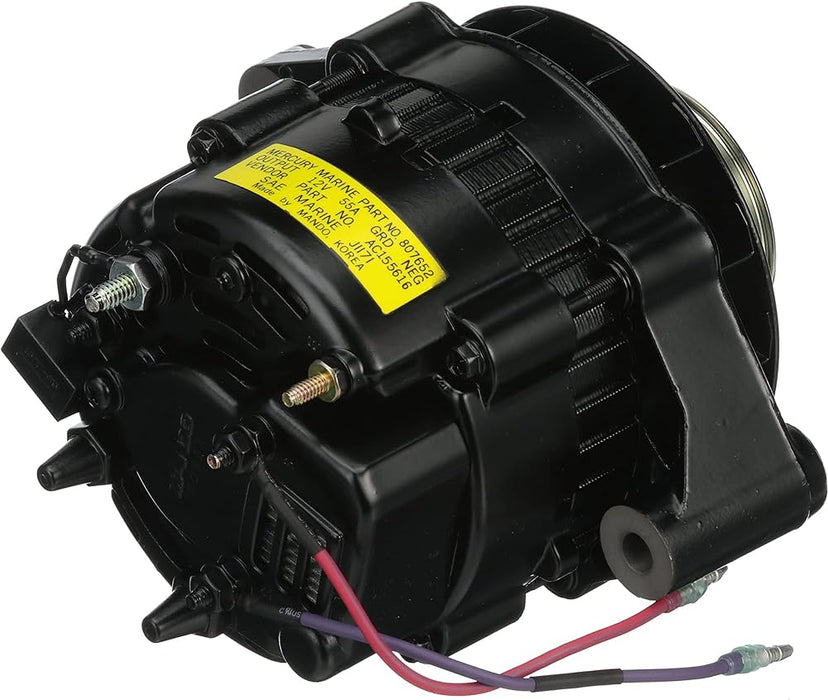 Quicksilver 807652T 55 Amp Alternator, Mando, Serpentine Belt for V6 and V8 MerCruiser Sterndrives or Inboard Engines Made by General Motors (1996-1999)