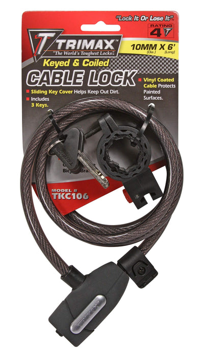 Trimax Locks TKC106 Trimax Quadra-Braid 6 x 10mm Keyed Cable Lock
