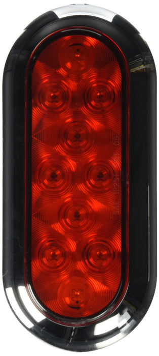 Anderson V423XR4 LED Oval Stop Turn & Tail Light Red With Chrome Bezel