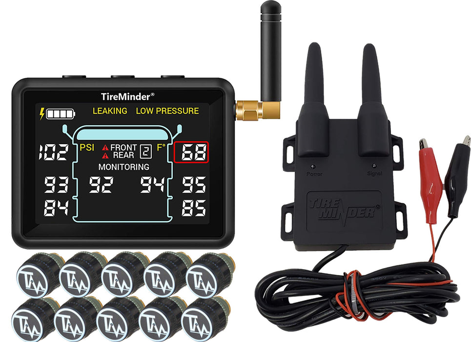 Minder Research TM22143 Tireminder I10 Pressure Monitoring, + Rhino Booster w/10 Standard Transmitters