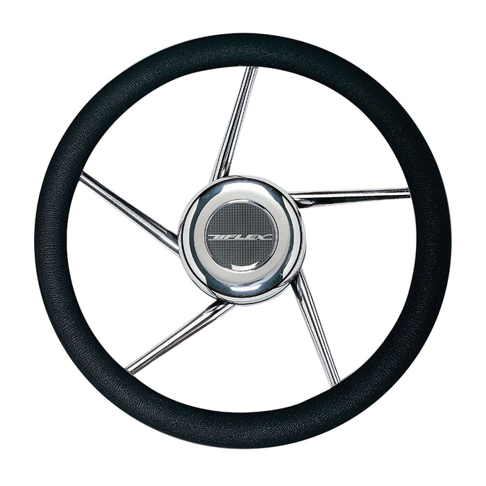 Uflex V01 Steering Whl-Black Grip SS 5-Spk