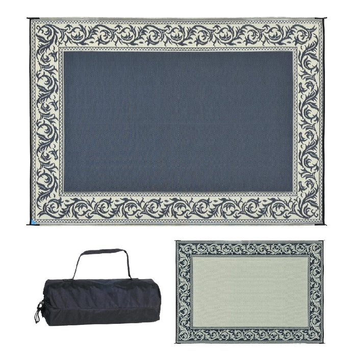 Ming's Mark RD1-BLK Reversible Mat, Classical Black/Beige, 6' x 9'