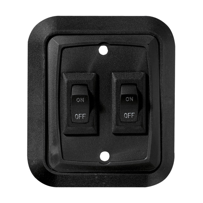 RV Designer S656 DC Dual Wall Switch in Plate, Black
